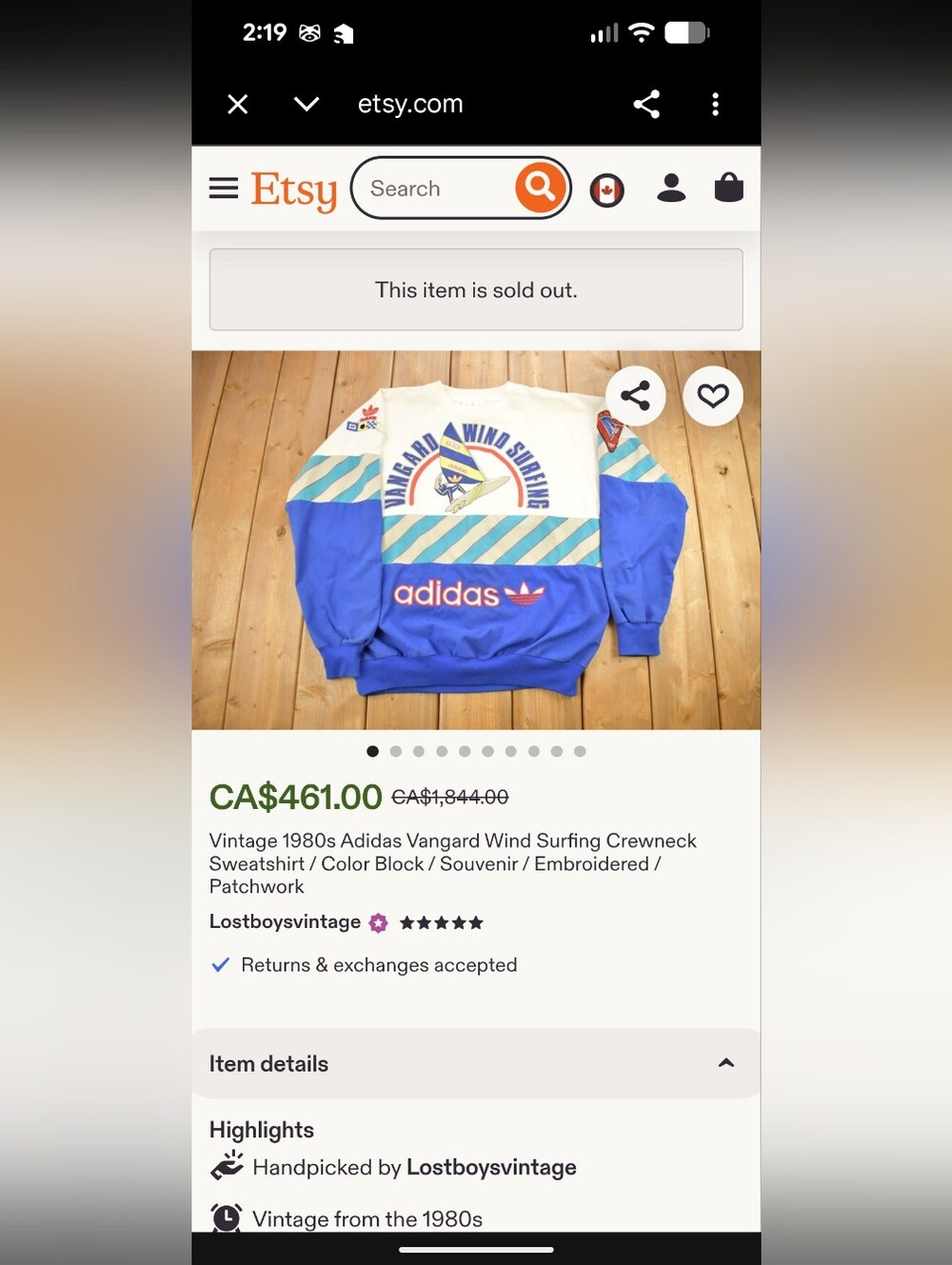🔥RARE Vintage 1980s Adidas Vangard Windsurfing crewneck sweatshirt - Unisex 🔥 - Picture 16 of 16